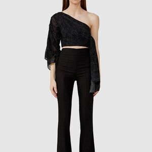 Elegant Black Flare Women's Pants